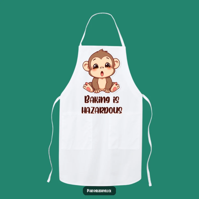 Funny Surprised Monkey Apron: Cook Up Chaos with Style!