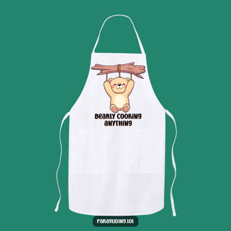 Funny Bear Apron: Proudly Cooking in Airborne Serenity
