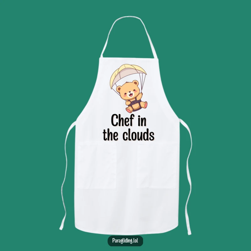 Funny Bear Cub Paraglider Apron: Cook Up Smiles in the Kitchen
