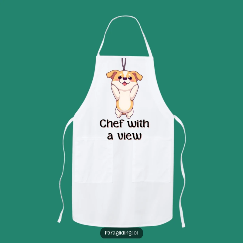 Funny Dog View Apron: Proud Pup's Kitchen Adventure, Playful Funny Gift