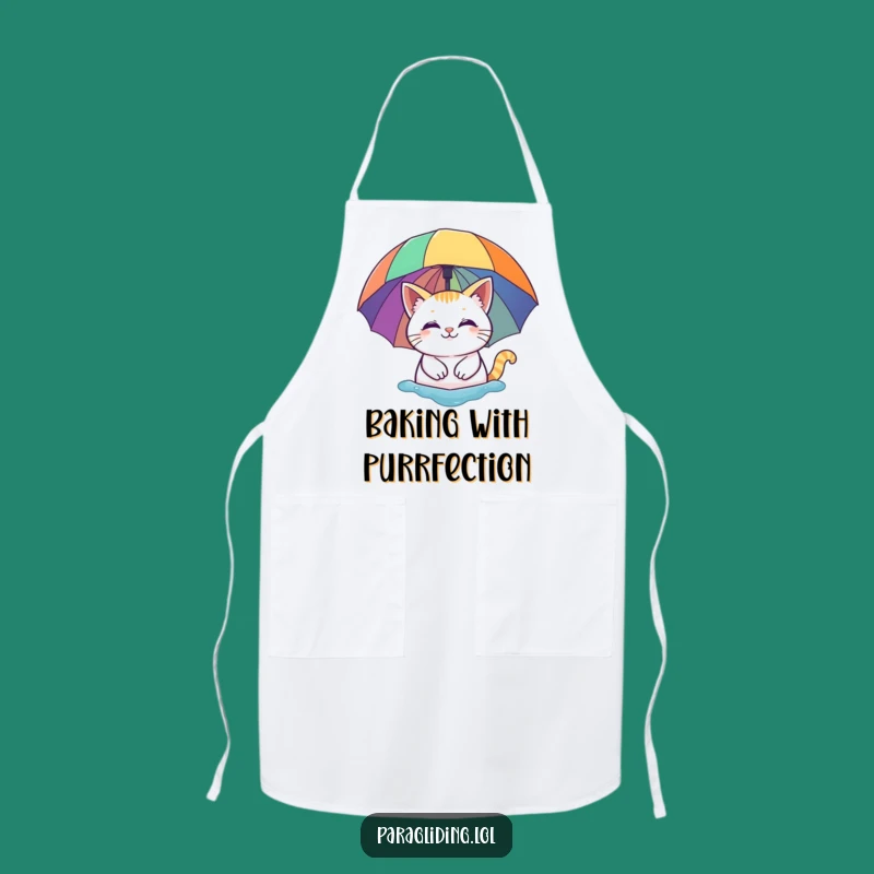 Funny Cat Rainbow Umbrella Apron - Whimsical Cartoon Kitchenware for Happy Cooks