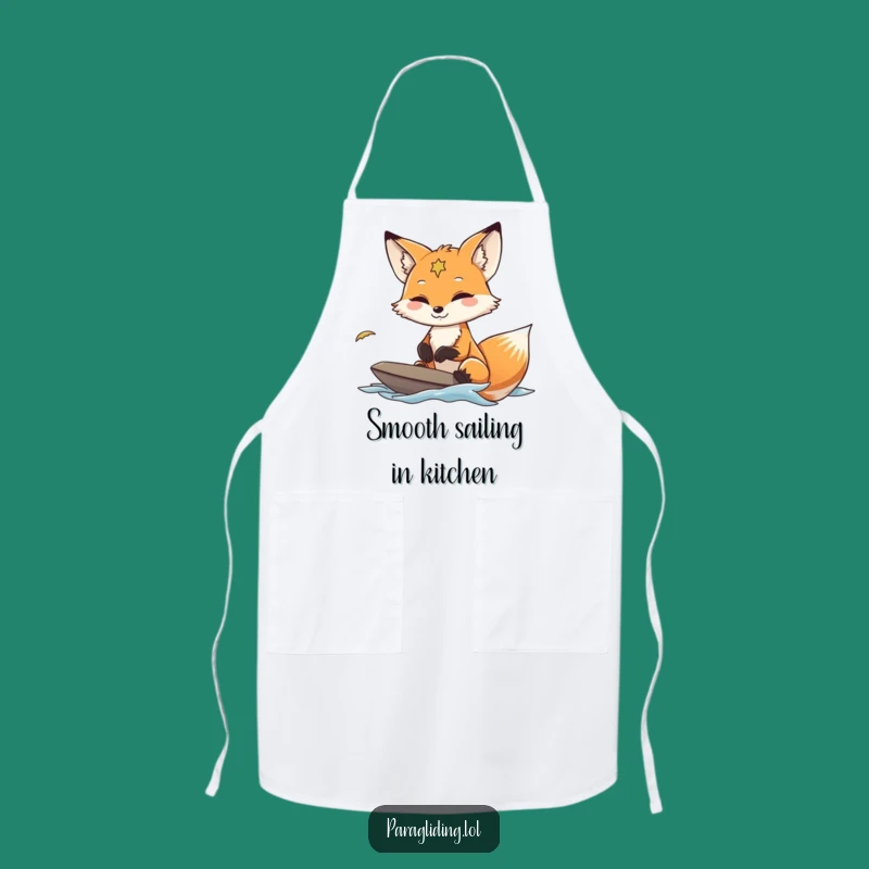 Funny Fox Paraglider Apron: Cook with Serene Feline Flair Gift