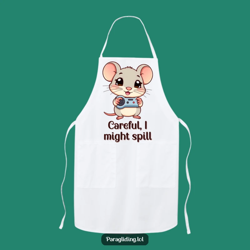 Funny Gamer Mouse Apron: Cook Up Fun with Curious Charm!
