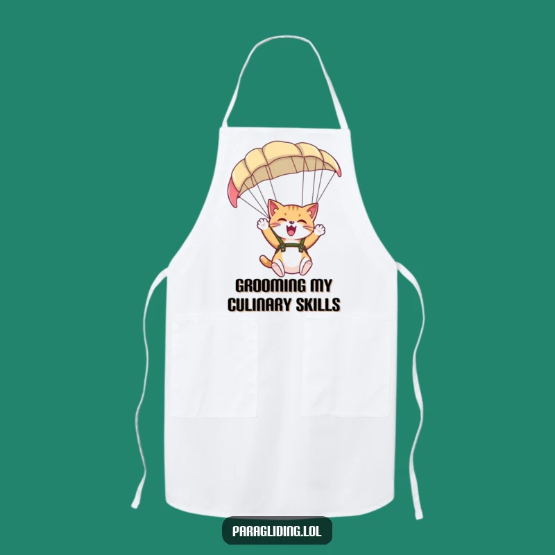 Funny Giggling Cat Paraglider Apron - Cook with Cheer and Pawsitivity