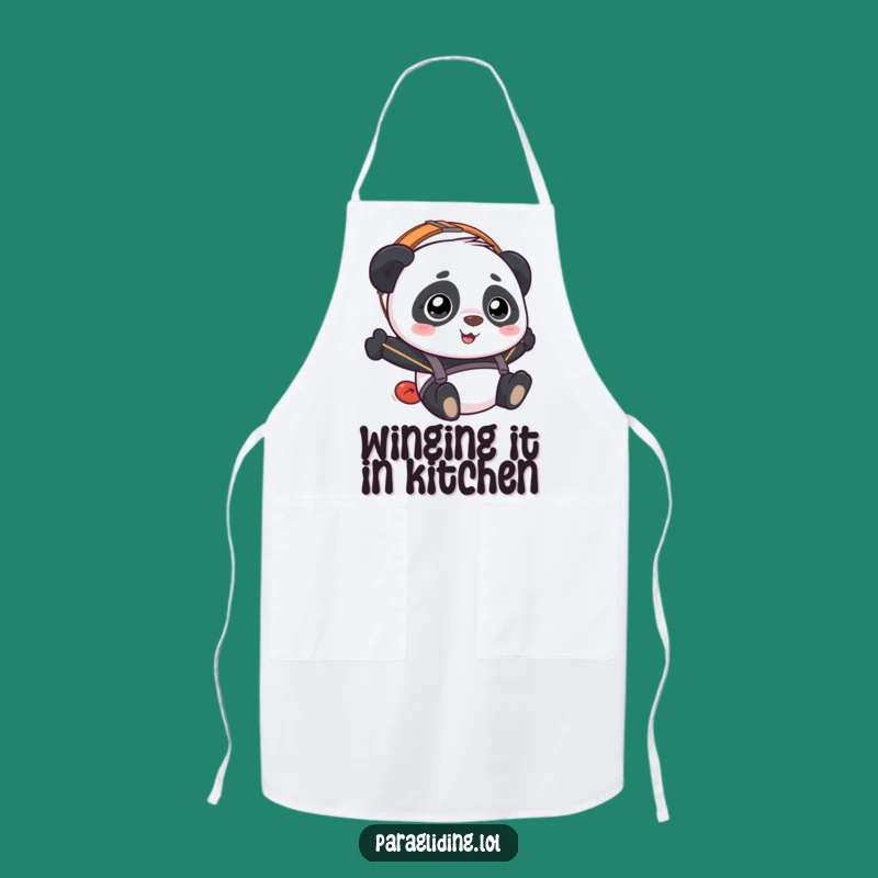 Funny Panda Paraglider Apron: Cook with Bewildered Charm
