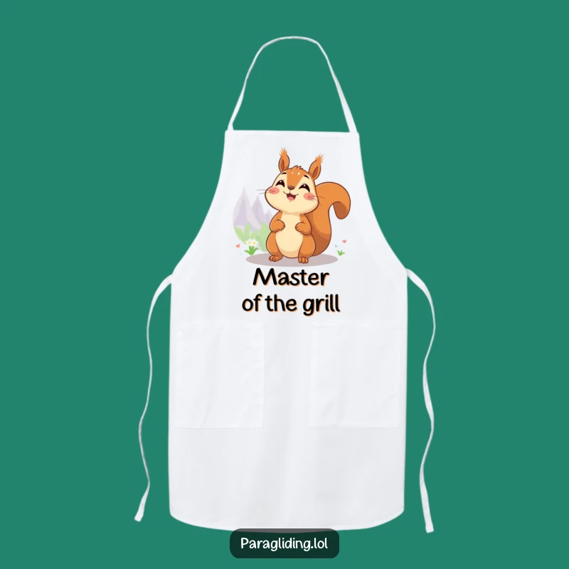 Funny Squirrel High-Up Apron: Cook with a View Funny Gift