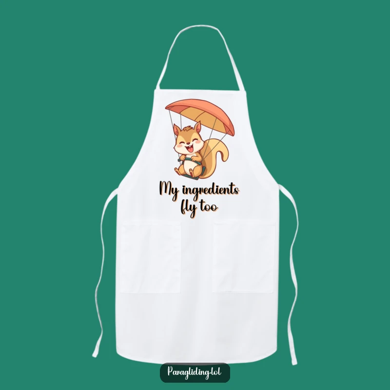 Funny Squirrel Paraglider Apron: Giggling Chef's Sky Protection, Playful Funny Gift