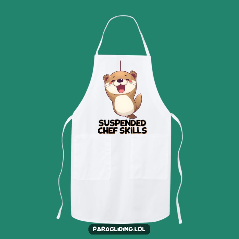 Funny Otter Paragliding Apron - Joyful Expression for Kitchen Adventures