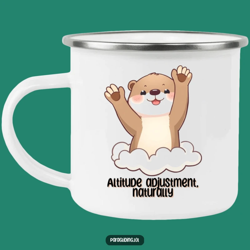 Funny Otter Cloud Wave Camping Mug: Adventure with a Cheerful Wave