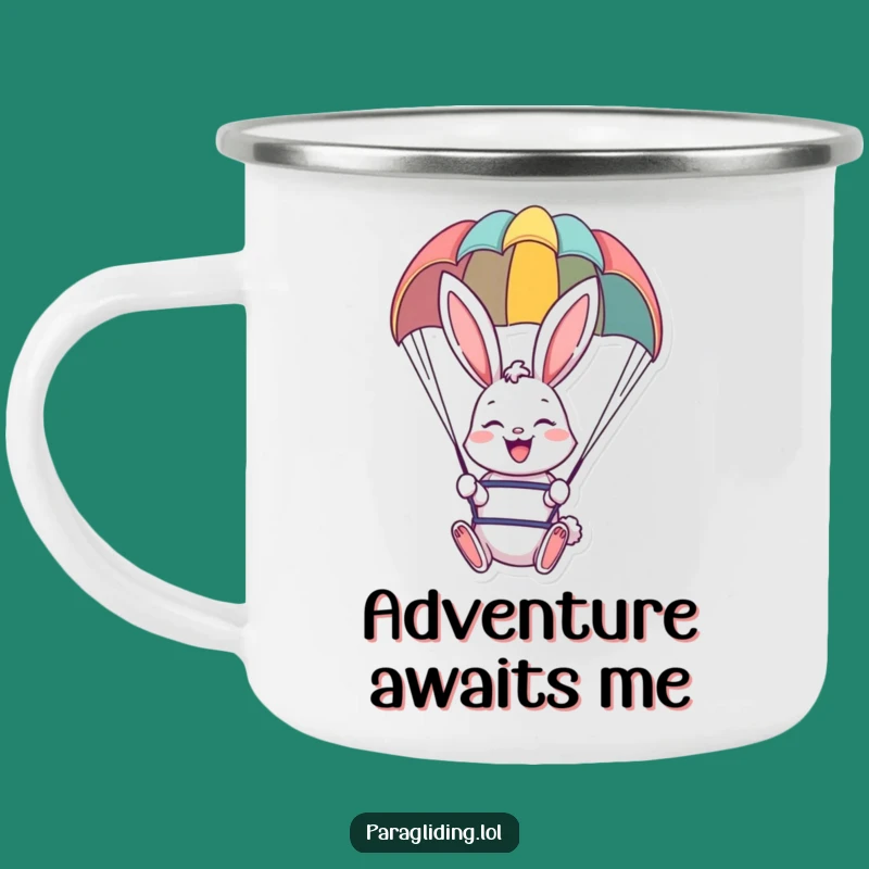 Durable Funny Bunny Paraglider Camping Mug - Adventure Fuel for Joyful Campers