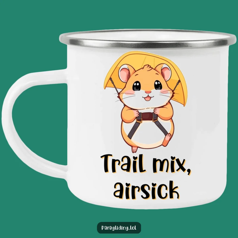 Durable Funny Hamster Paraglider Camping Mug - Adventure Fuel for Small Heroes