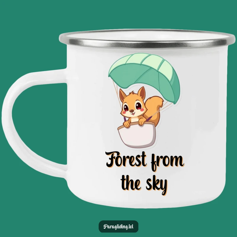 Funny Squirrel Paraglider Camping Mug - Rugged and Hilarious Outdoor Companion