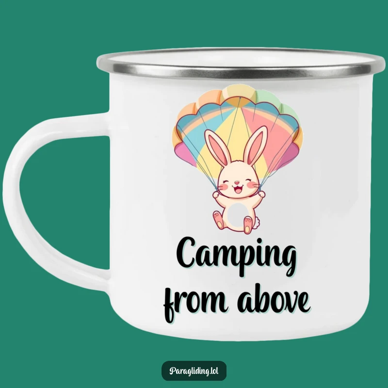 Funny Bunny Parachute Camping Mug - Durable & Joyful Outdoor Drinkware