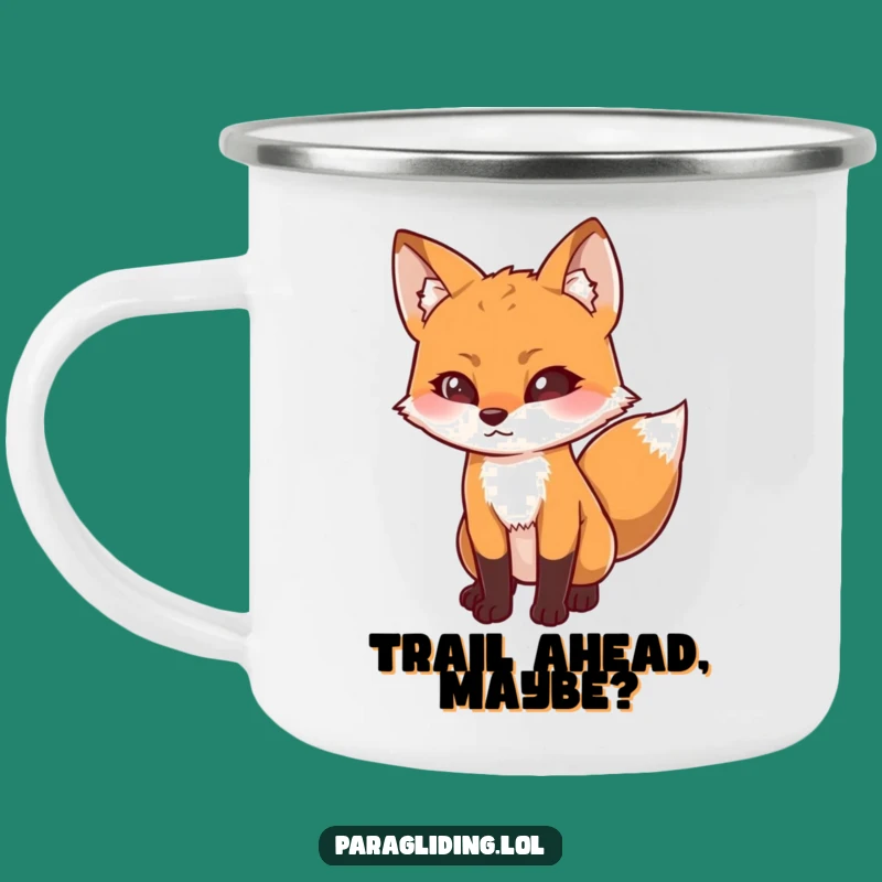 Funny Determined Fox Camping Mug: Downward Gaze for Curious Campers