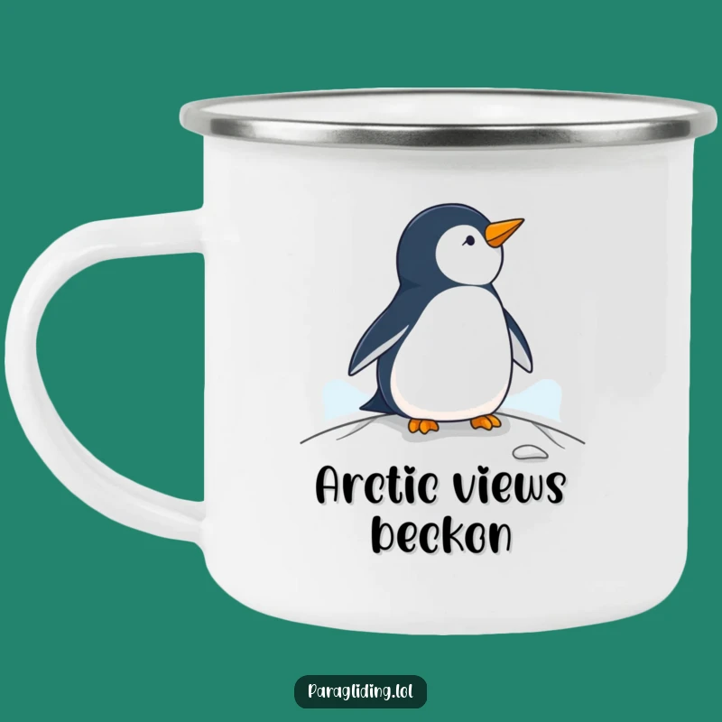 Funny Penguin Paraglider Camping Mug - Durable and Hilarious Outdoor Companion