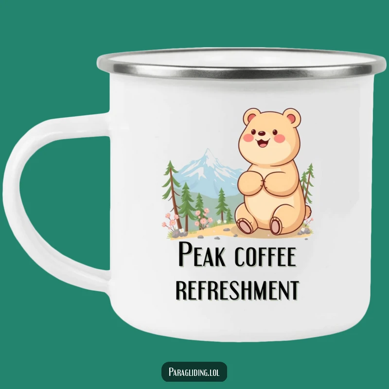 Funny Bear Mountain Camping Mug: Beaming Hiker's Brew - Hilarious Adventure Gift