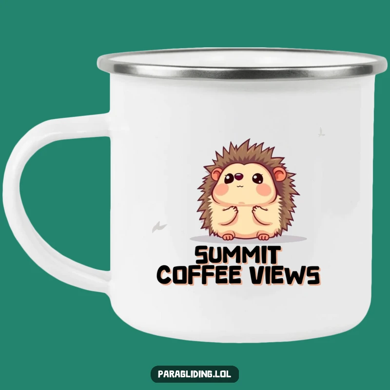 Funny Hedgehog Awestruck Camping Mug: Enjoy Nature's View with This Hilarious Outdoor Mug
