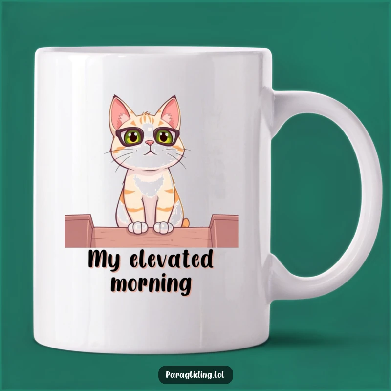 Funny Cat Perch Mug: Curious Observer High Above - Hilarious Gift Idea