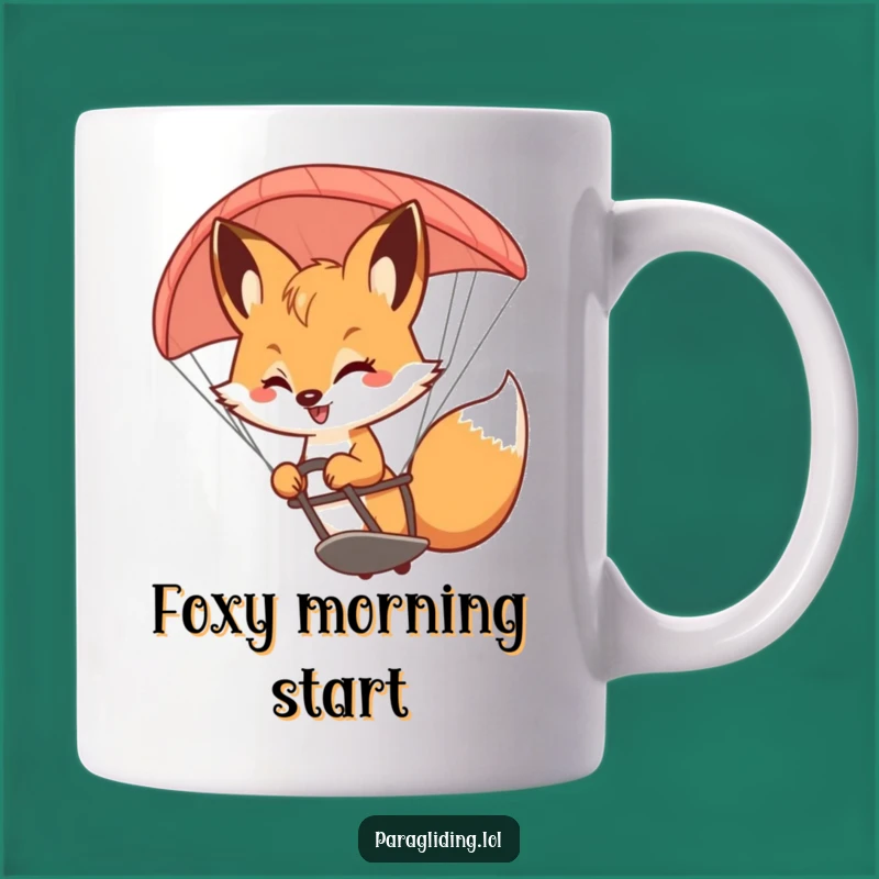 Funny Fox Paraglider Mug: A Hilarious Gift for the Playful Adventurer