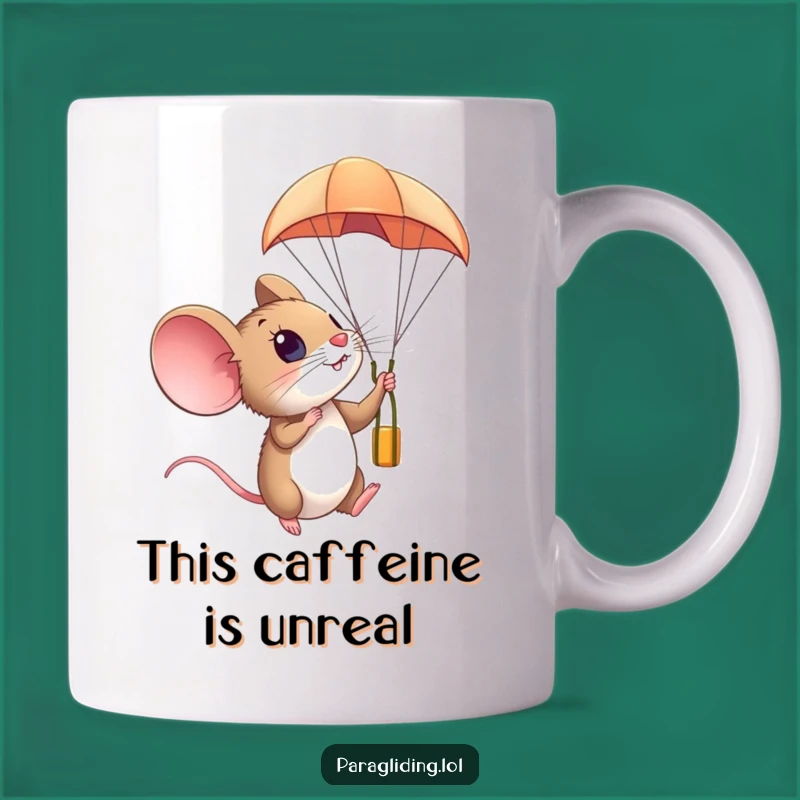 Funny Mouse Paraglider Mug - Amazed Explorer, Perfect Gift!