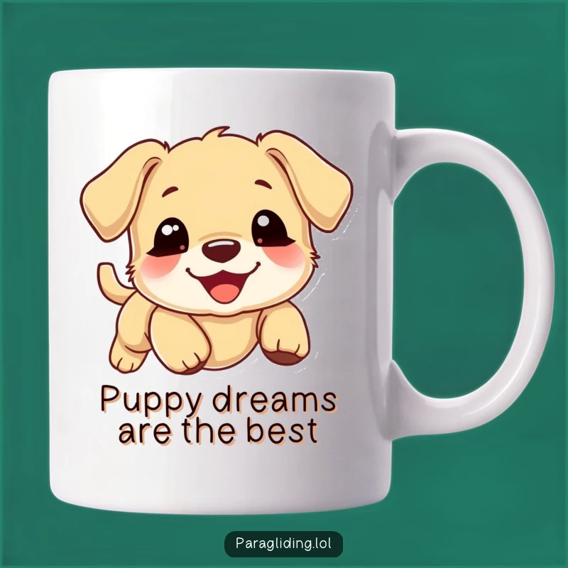 Funny Puppy Cloud Mug: A Delightful, Smiling Puppy Floating for a Perfect Funny Gift