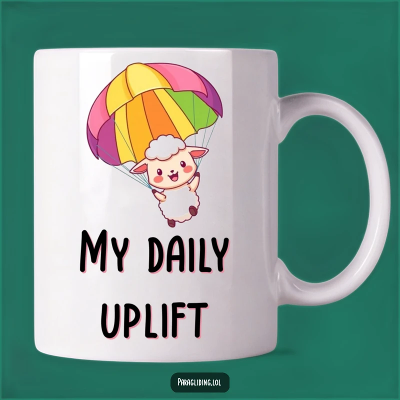 Funny Sheep Paraglider Mug: Joyful Flight, Perfect Adventure Gift