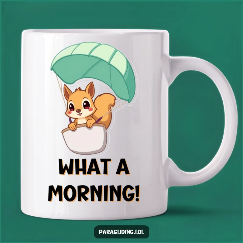 Funny Squirrel Paraglider Mug - Hilarious Surprise Reaction Gift