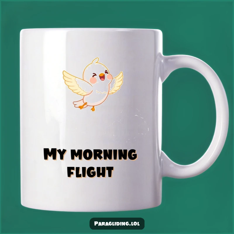 Funny Happy Bird Cloud Mug - Joyful Cartoon Gift for Avian Enthusiasts