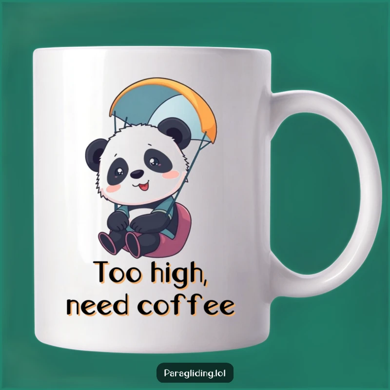 Funny Panda Paragliding Mug - A Hilarious Adventure Gift for Adrenaline Junkies