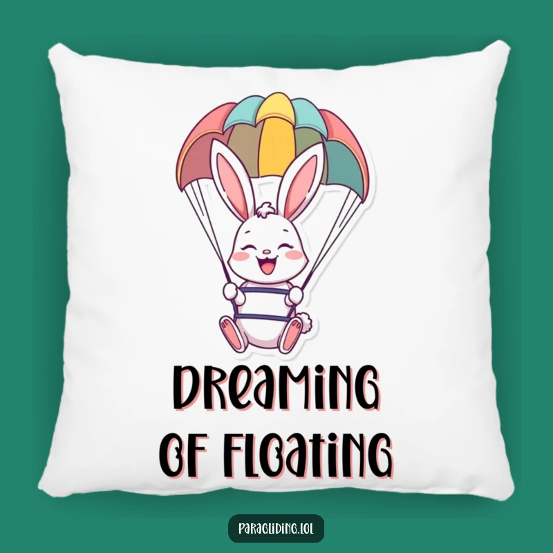 Cozy Funny Bunny Paraglider Pillow - Cuddle Up with Airborne Cheer