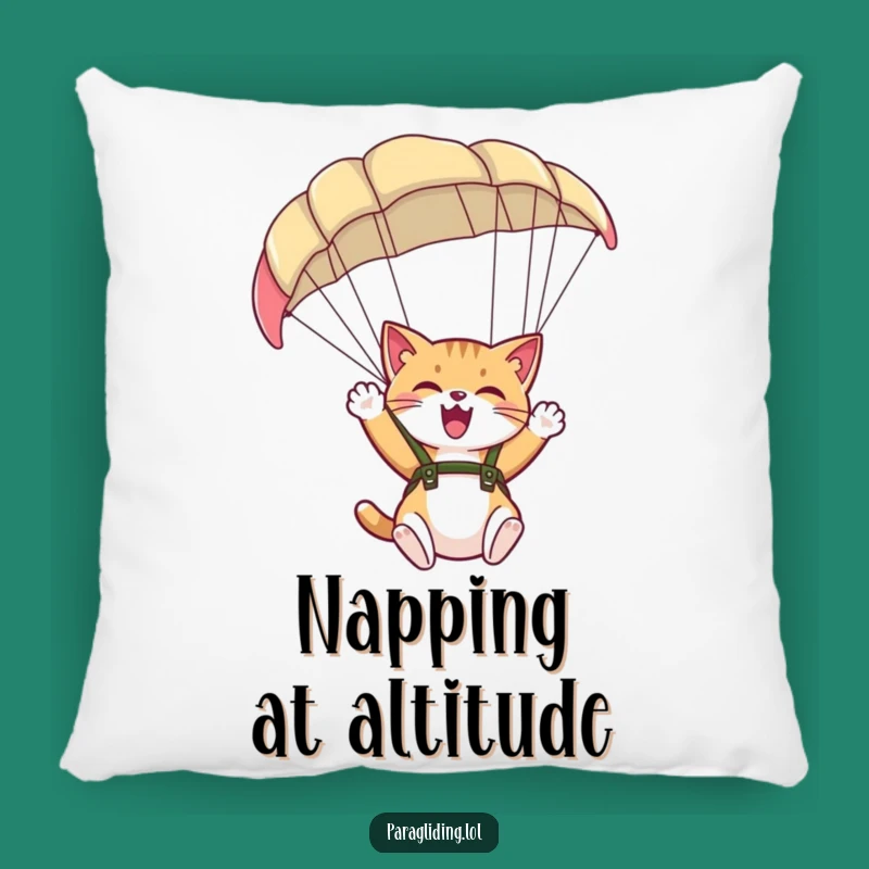 Cozy Funny Cat Paraglider Pillow - Cuddle Up with Airborne Fun