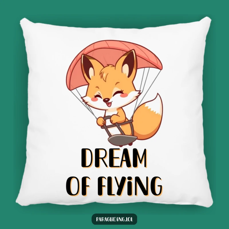 Funny Fox Paraglider Pillow: Snuggle Up with Playful Comfort