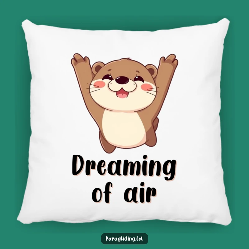 Funny Joyful Otter Pillow: Cozy Hilarious Sky Soaring Accent