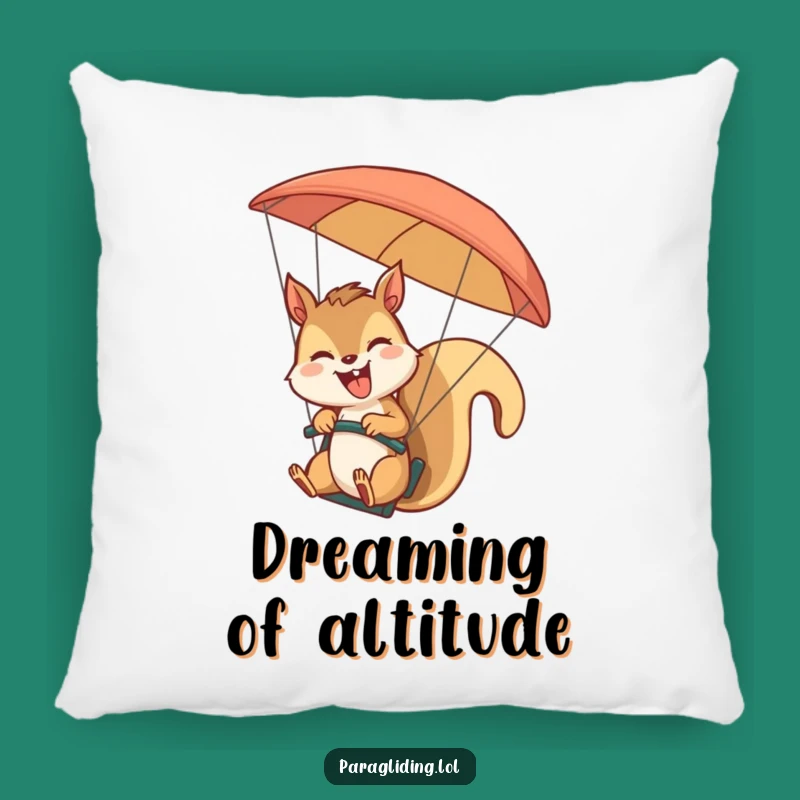 Funny Squirrel Paraglider Pillow: Soft Giggling Pilot's Comfort, Cozy Funny Gift