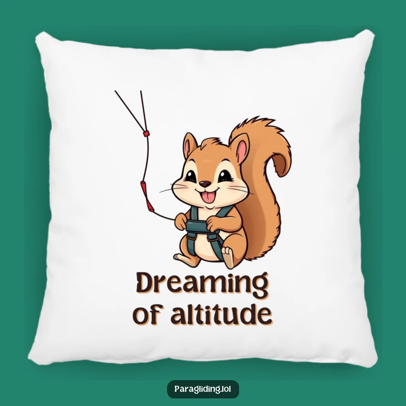 Funny Squirrel Paraglider Pillow - Cozy & Comical Gift for Dreamers