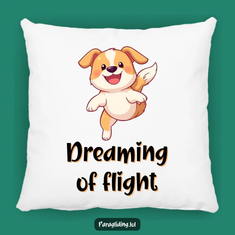 Funny Dog Sky Soaring Pillow: Comfy Cuddles with Canine Flights