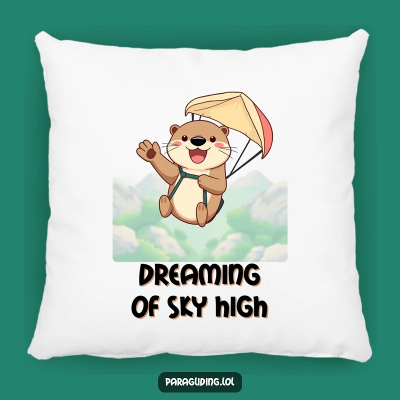Funny Otter Paraglider Pillow - Cozy Comfort & Joyful Adventure, Great Gift!