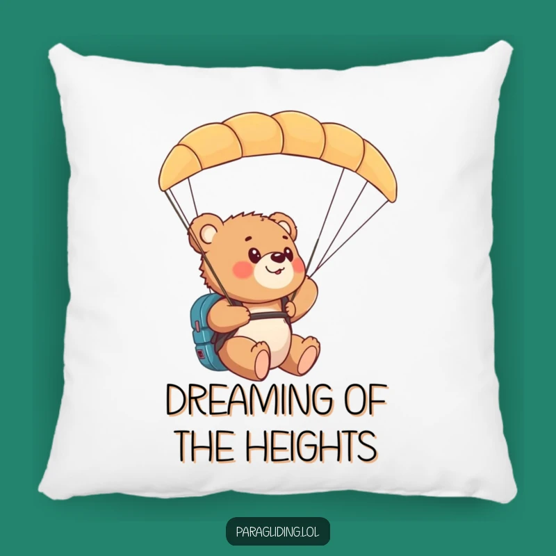Cozy Funny Bear Cub Paragliding Pillow: Comfort Meets Aerial Amazement