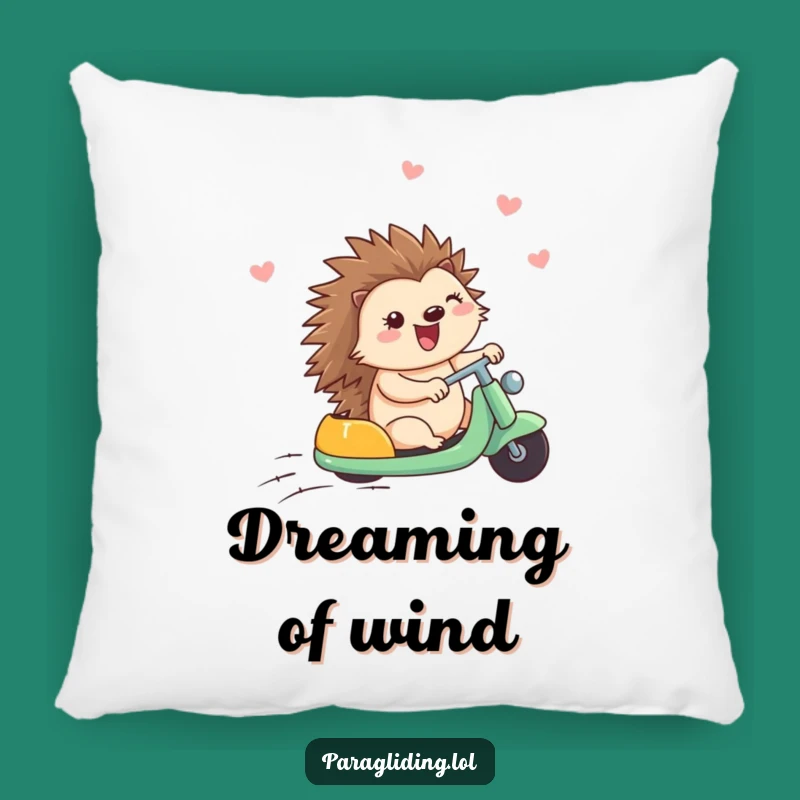 Funny Happy Hedgehog Breezy Ride Pillow: Cozy Comfort with a Cheerful Breeze