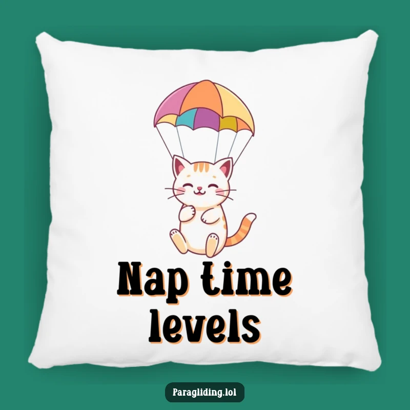 Funny Cat Paragliding Pillow: Comfy Cuddles with Feline Flights