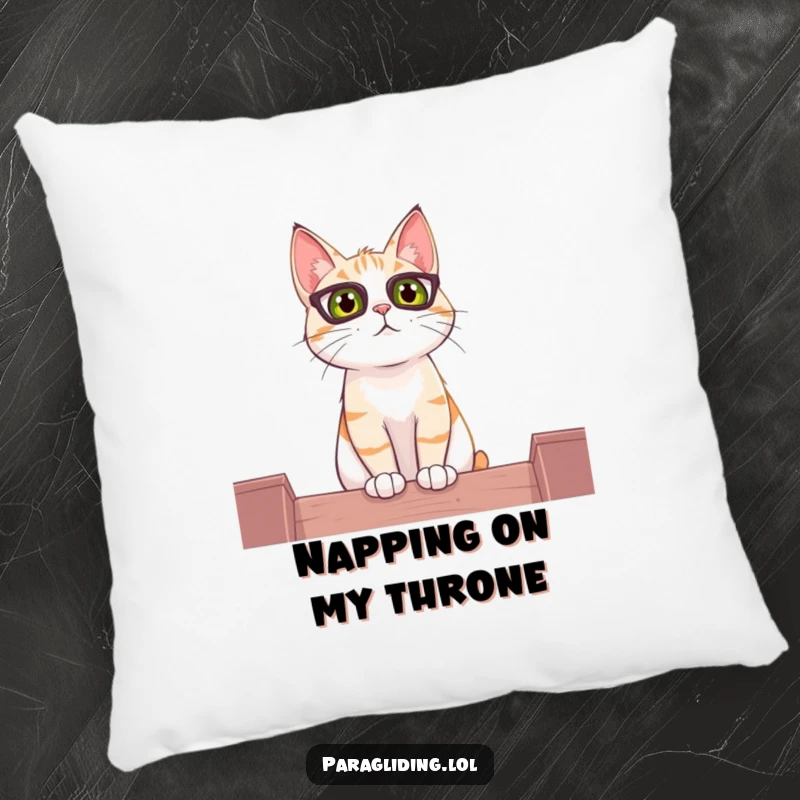 Funny pillow with a curious cat observing the world from a height, offering cozy comfort and a whimsical feel.