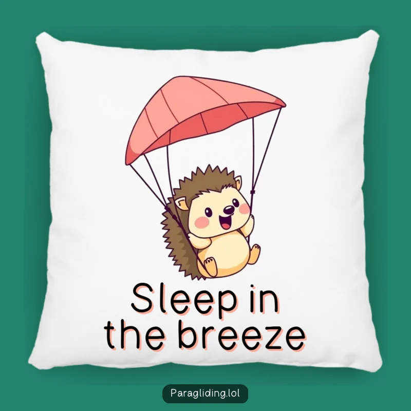 Funny Hedgehog Paraglider Pillow: Snuggle Up with Cheerful Comfort