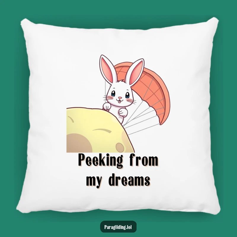 Funny Rabbit Paraglider Pillow: Cozy Comfort with Curious Charm