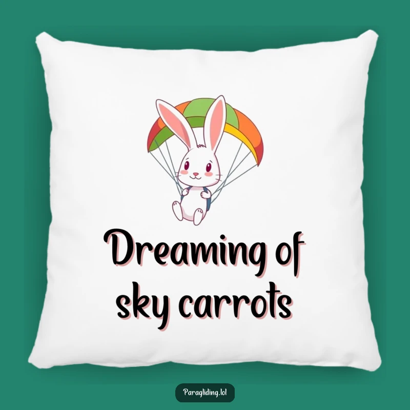 Funny Rabbit Paragliding Pillow: Cozy Comfort for Curious Dreamers