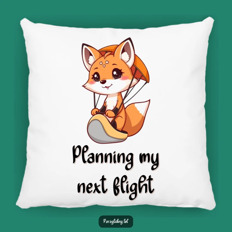 Cozy Funny Fox Paraglider Pillow - Cuddle Up with Adventure