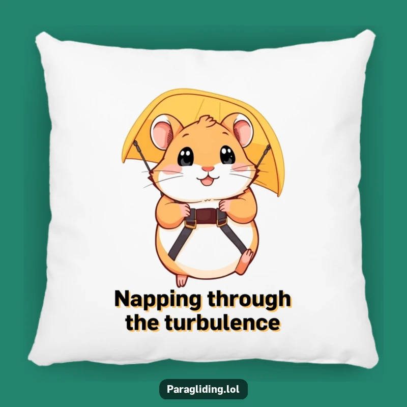 Soft Funny Hamster Paraglider Pillow - Cuddle Up with Courage