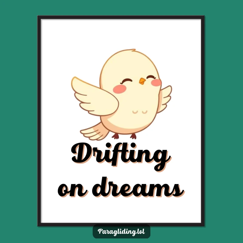 Funny Bird Drift Digital Art: Peaceful Sky Wanderer, Instant Funny Gift