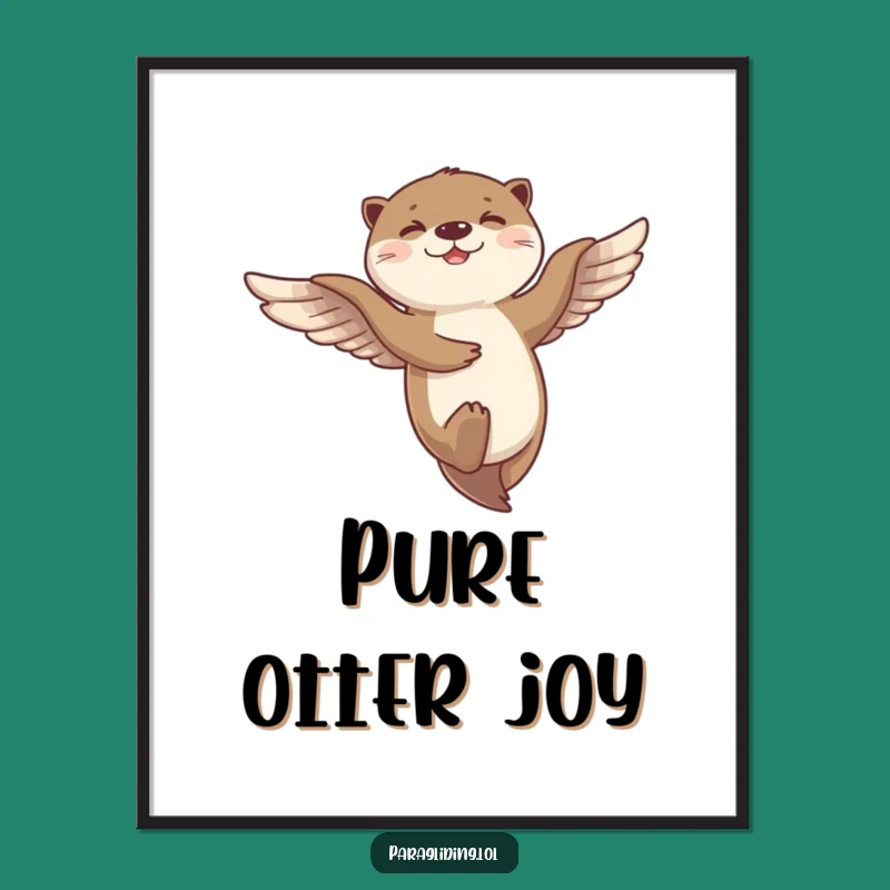 Funny Otter Flight Digital Art: Giggling Dancer Soaring - Instant Hilarious Download