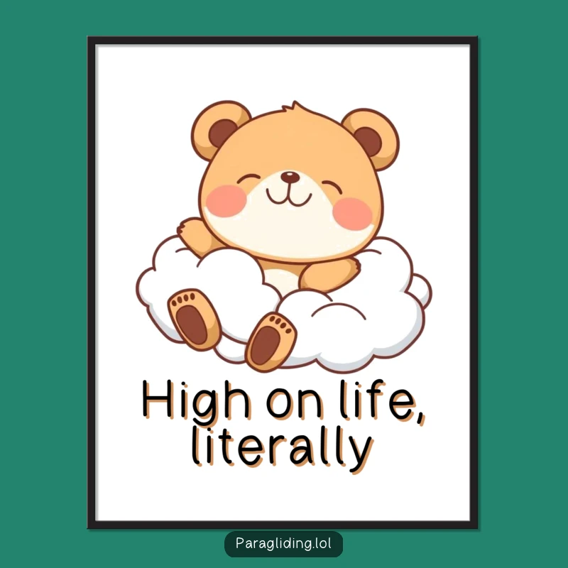 Funny Bear Cloud Digital Art: Instant Joy as a Funny Gift