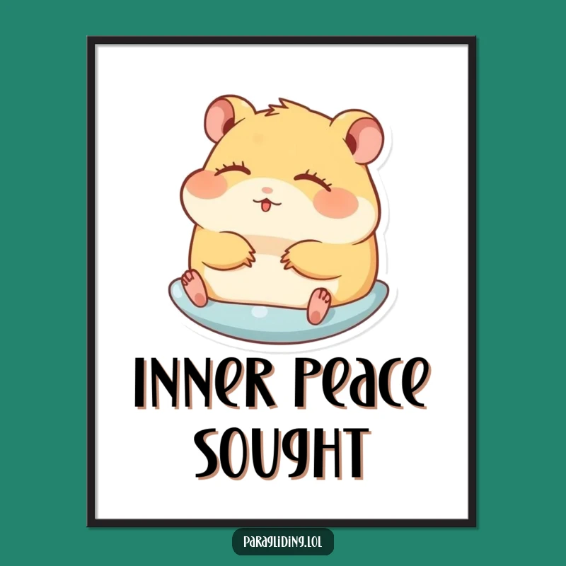 Funny Hamster Gliding Digital Art: Download Serenity and Laughter for Your Walls